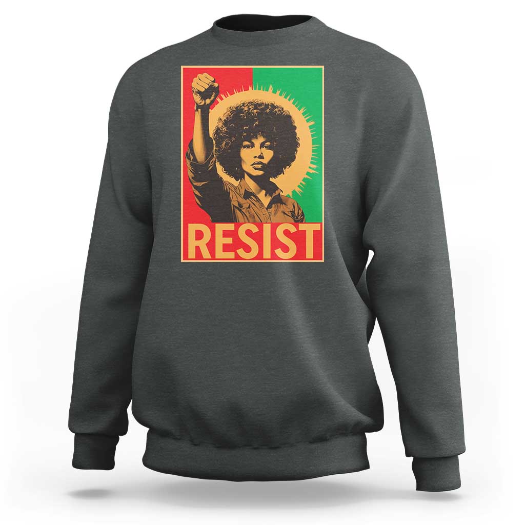 Angela Davis Sweatshirt Political Protest Resist Civil Rights Freedom - Wonder Print Shop