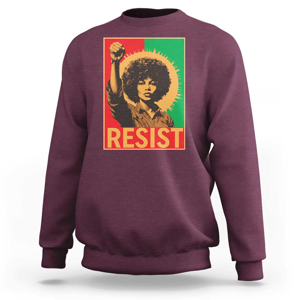 Angela Davis Sweatshirt Political Protest Resist Civil Rights Freedom - Wonder Print Shop