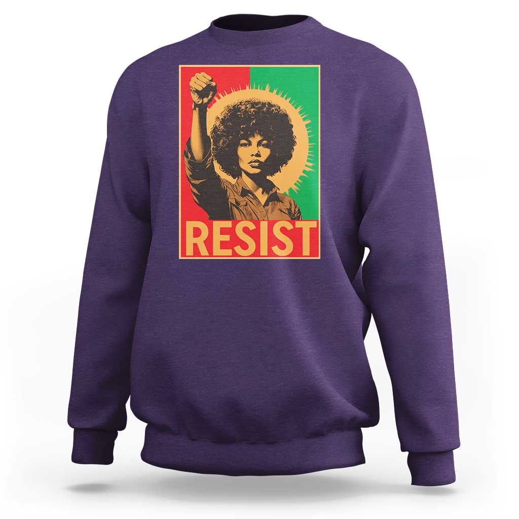 Angela Davis Sweatshirt Political Protest Resist Civil Rights Freedom - Wonder Print Shop