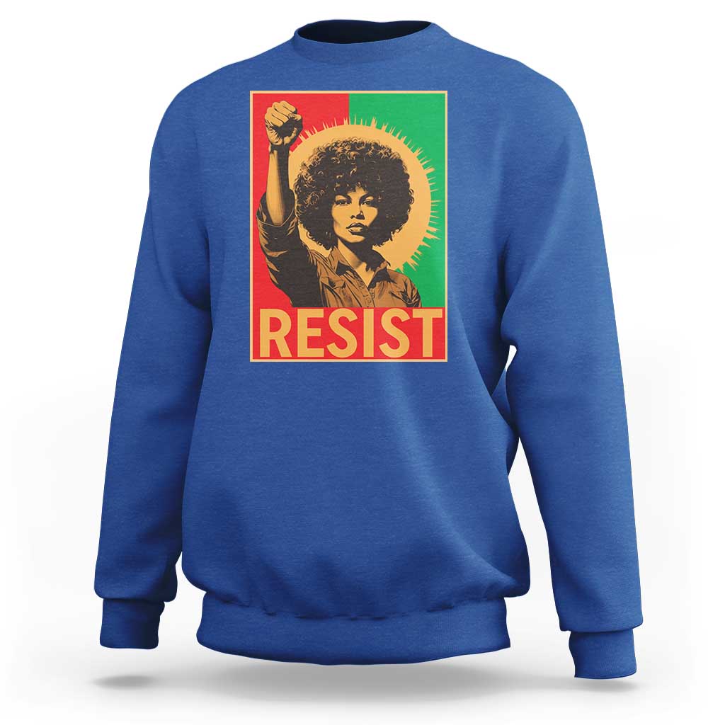 Angela Davis Sweatshirt Political Protest Resist Civil Rights Freedom - Wonder Print Shop