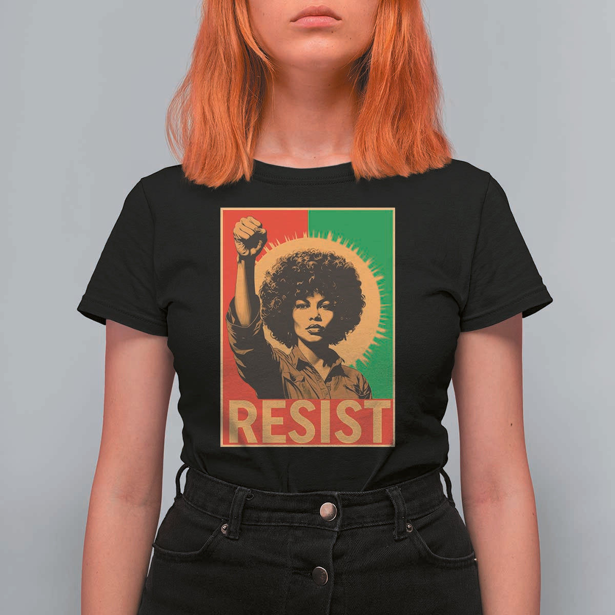 Angela Davis T Shirt For Women Political Protest Resist Civil Rights Freedom - Wonder Print Shop