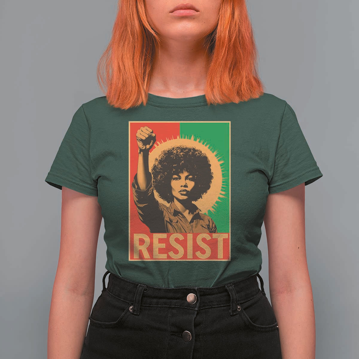 Angela Davis T Shirt For Women Political Protest Resist Civil Rights Freedom - Wonder Print Shop