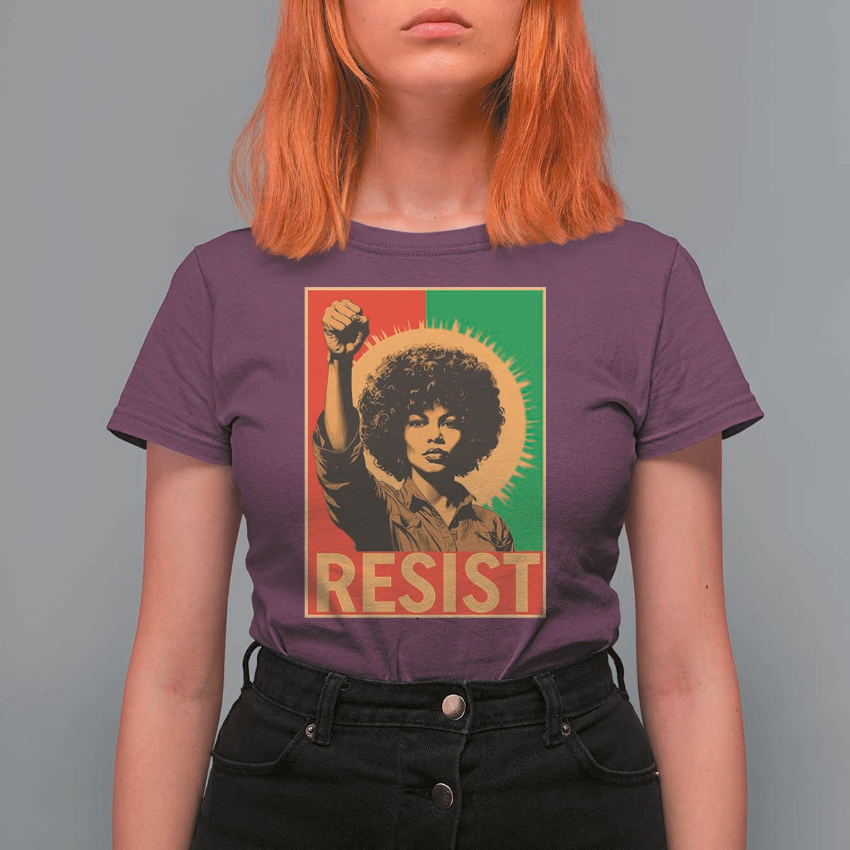Angela Davis T Shirt For Women Political Protest Resist Civil Rights Freedom - Wonder Print Shop