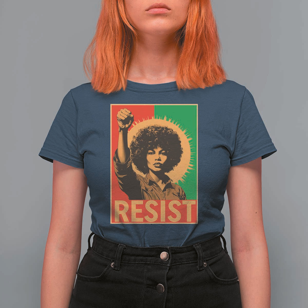 Angela Davis T Shirt For Women Political Protest Resist Civil Rights Freedom - Wonder Print Shop