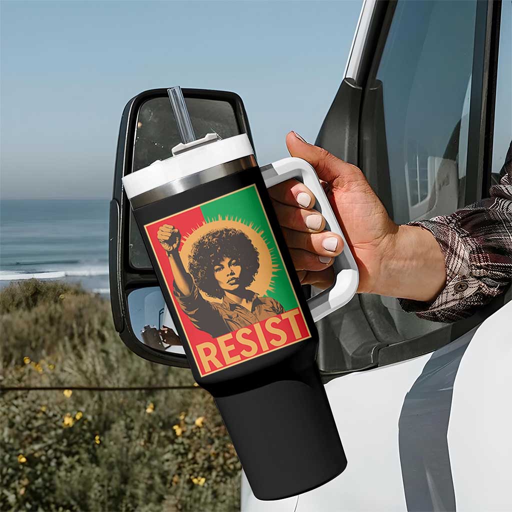 Angela Davis Tumbler With Handle Political Protest Resist Civil Rights Freedom - Wonder Print Shop