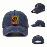 Angela Davis Washed Cotton Baseball Cap Political Protest Resist Civil Rights Freedom
