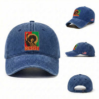 Angela Davis Washed Cotton Baseball Cap Political Protest Resist Civil Rights Freedom