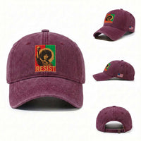 Angela Davis Washed Cotton Baseball Cap Political Protest Resist Civil Rights Freedom
