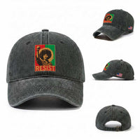 Angela Davis Washed Cotton Baseball Cap Political Protest Resist Civil Rights Freedom