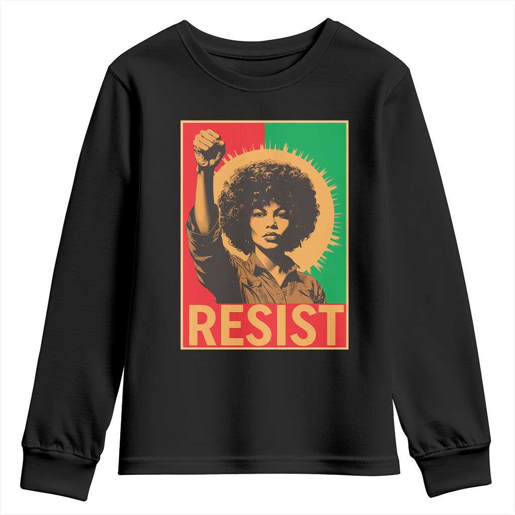 Angela Davis Youth Sweatshirt Political Protest Resist Civil Rights Freedom - Wonder Print Shop