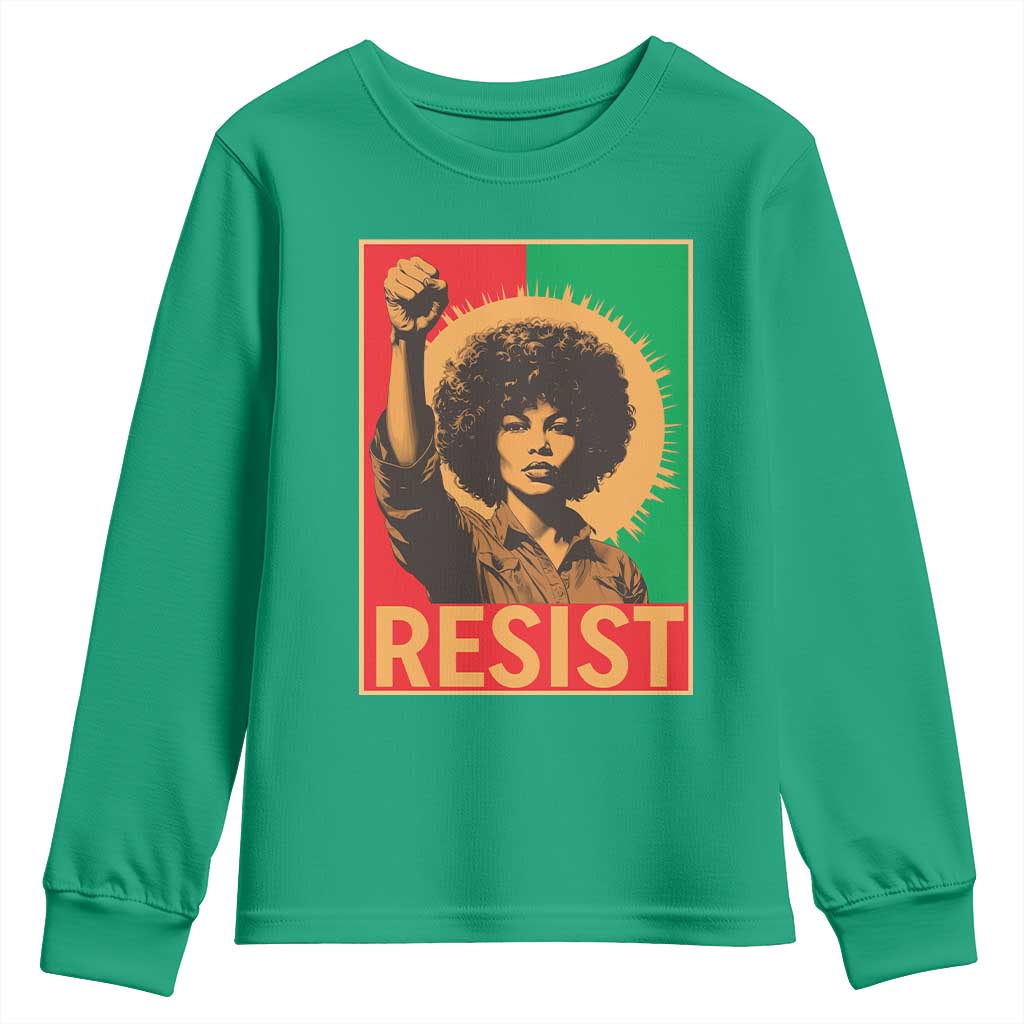 Angela Davis Youth Sweatshirt Political Protest Resist Civil Rights Freedom - Wonder Print Shop