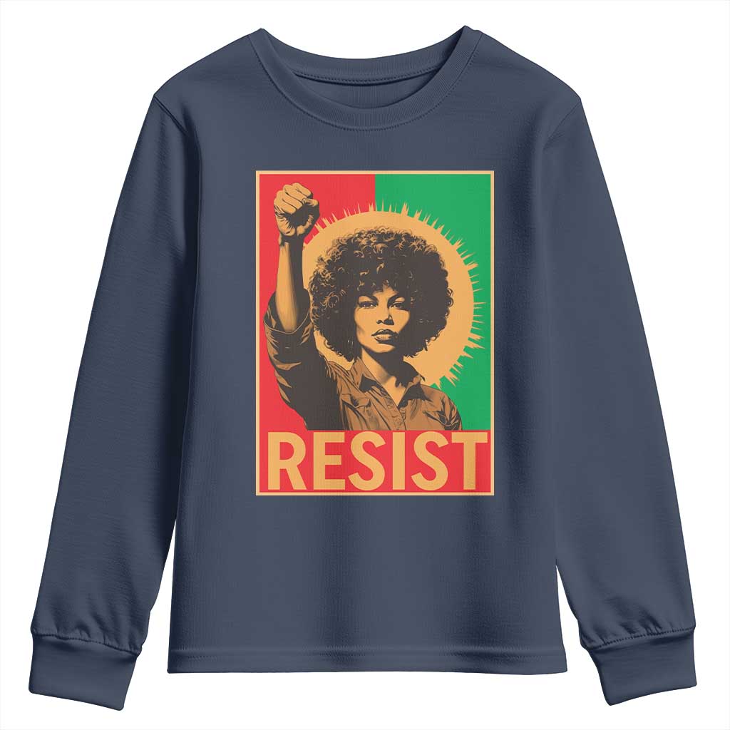 Angela Davis Youth Sweatshirt Political Protest Resist Civil Rights Freedom - Wonder Print Shop