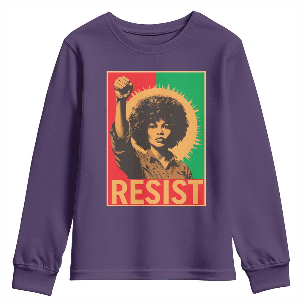 Angela Davis Youth Sweatshirt Political Protest Resist Civil Rights Freedom - Wonder Print Shop