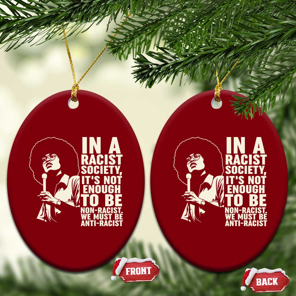 Angela Davis Inspirational Quote Ceramic Ornament - Wonder Print Shop