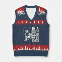 Angela Davis Inspirational Quote V-Neck Knit Sweater Vest - Wonder Print Shop