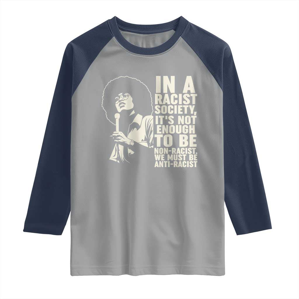 Angela Davis Inspirational Quote Raglan Shirt - Wonder Print Shop