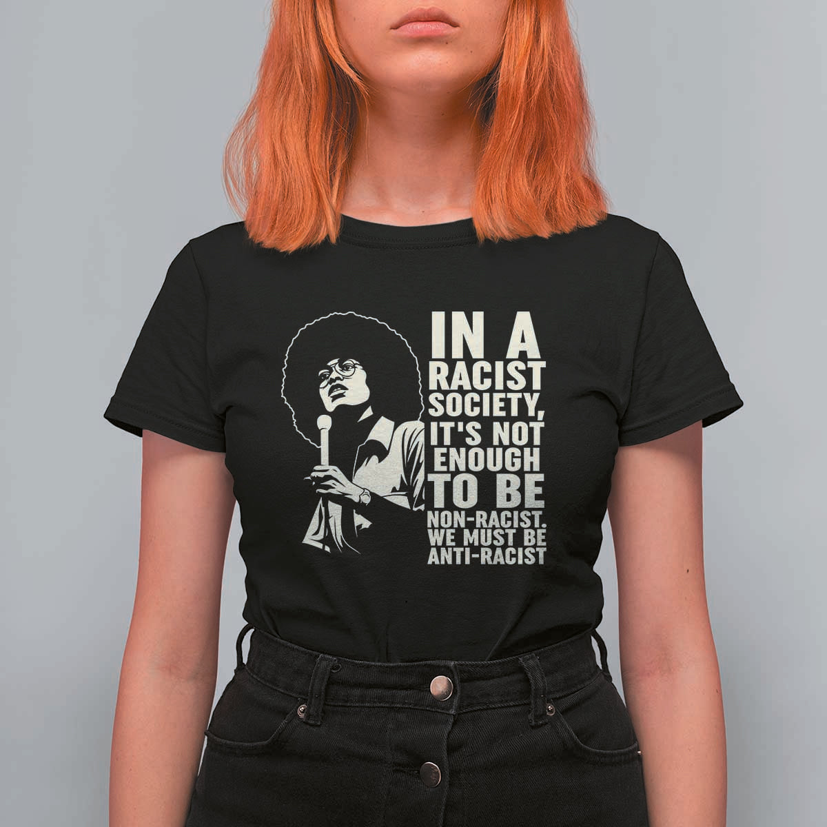 Angela Davis Inspirational Quote T Shirt For Women - Wonder Print Shop