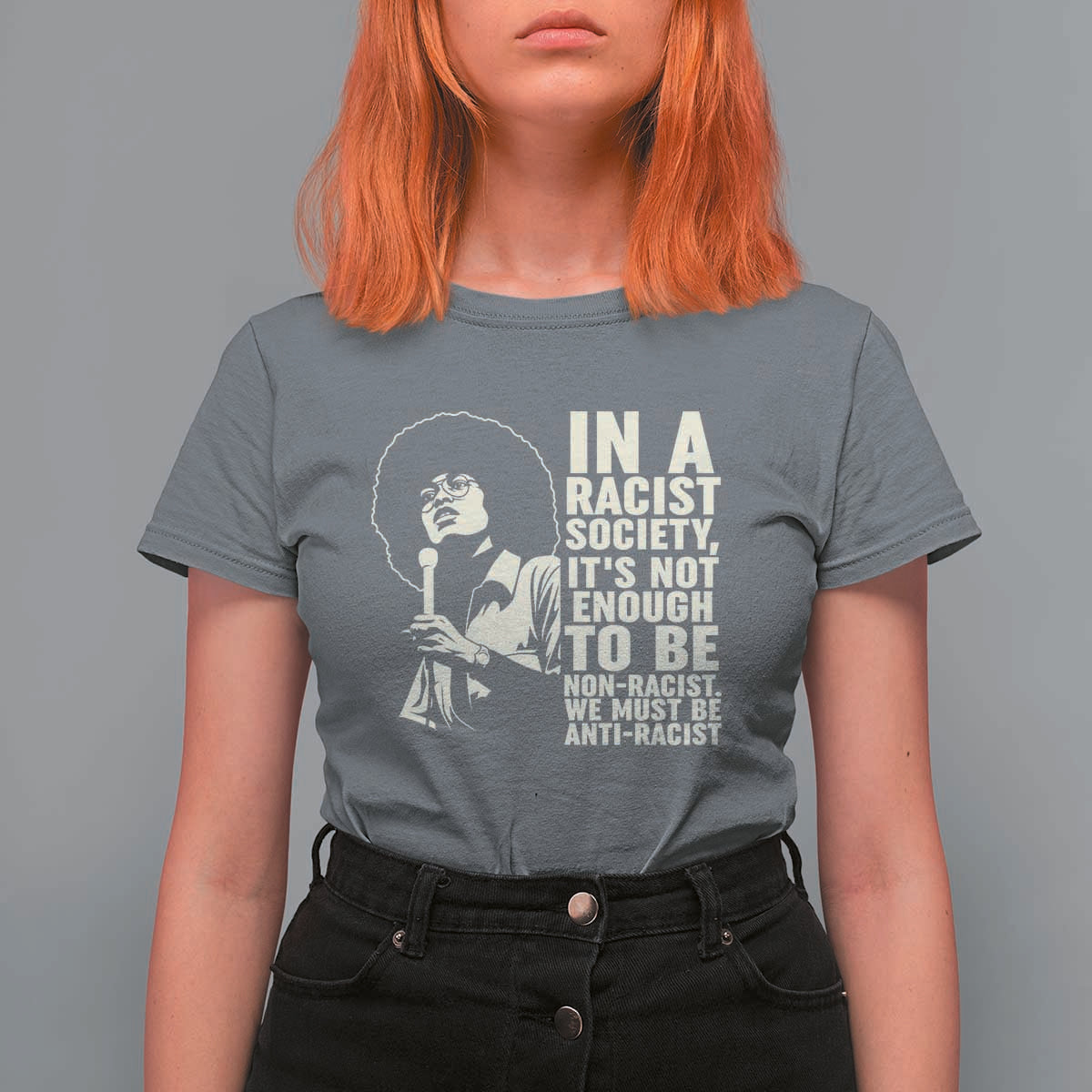 Angela Davis Inspirational Quote T Shirt For Women - Wonder Print Shop