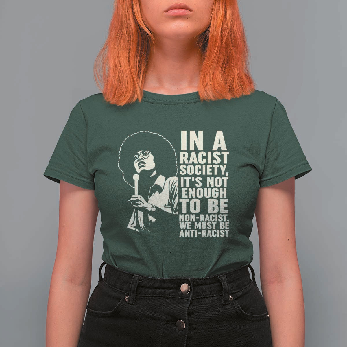 Angela Davis Inspirational Quote T Shirt For Women - Wonder Print Shop