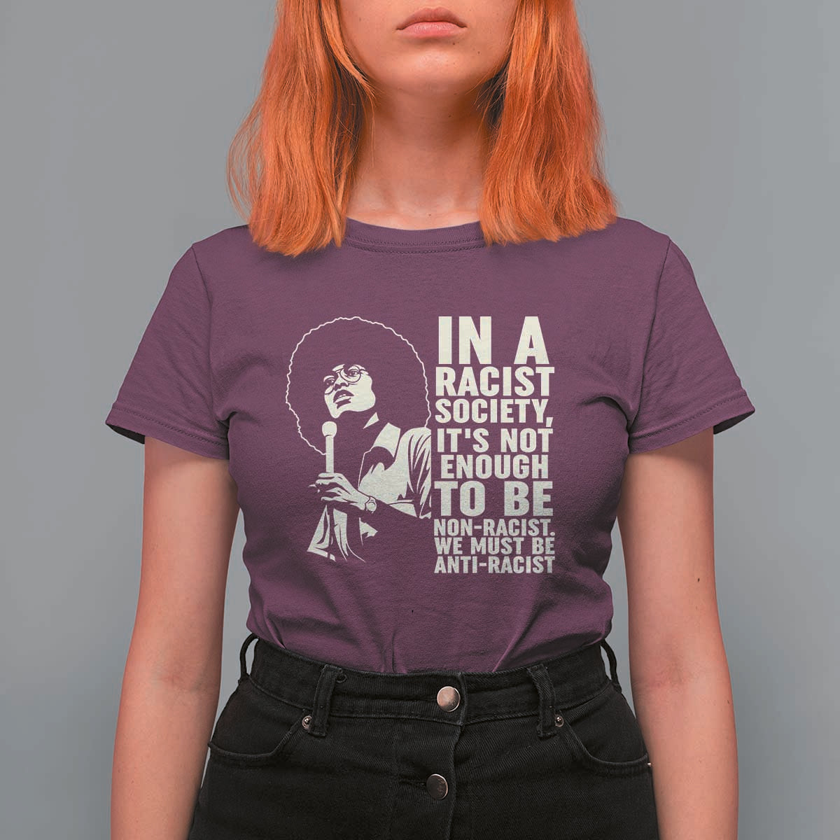 Angela Davis Inspirational Quote T Shirt For Women - Wonder Print Shop