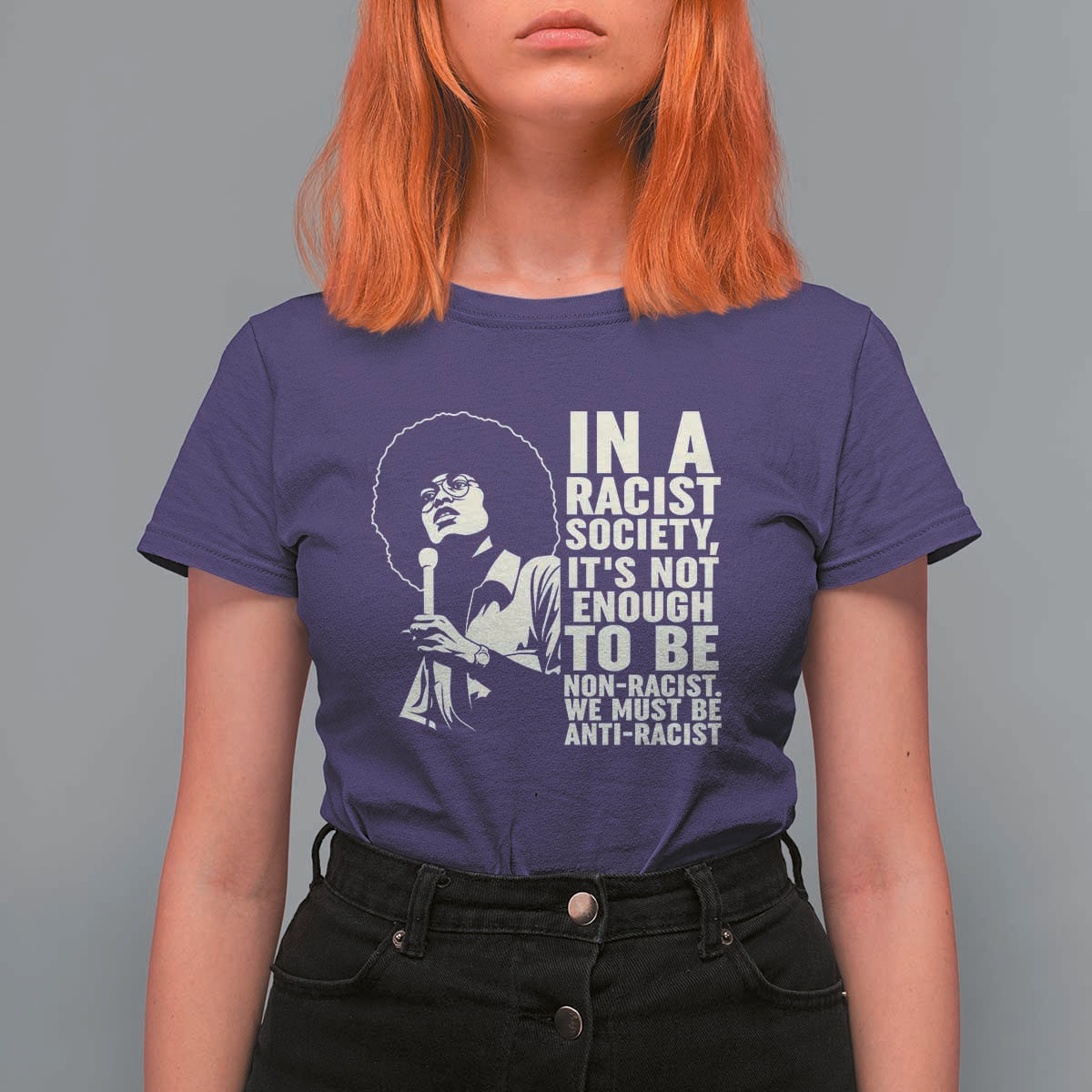 Angela Davis Inspirational Quote T Shirt For Women - Wonder Print Shop