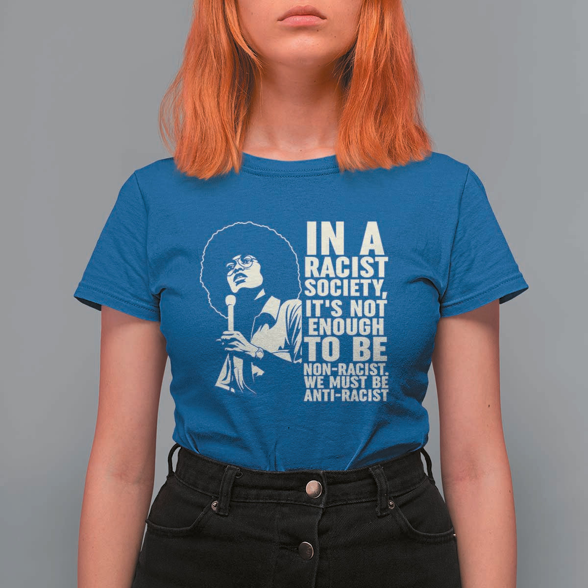 Angela Davis Inspirational Quote T Shirt For Women - Wonder Print Shop