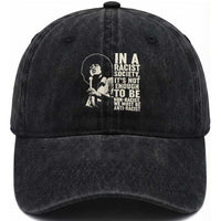 Angela Davis Inspirational Quote Washed Cotton Baseball Cap