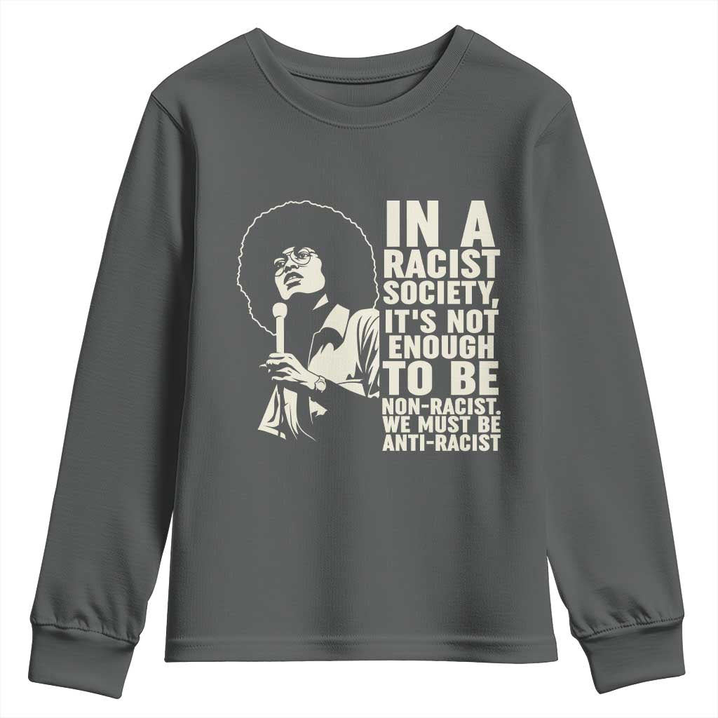 Angela Davis Inspirational Quote Youth Sweatshirt - Wonder Print Shop