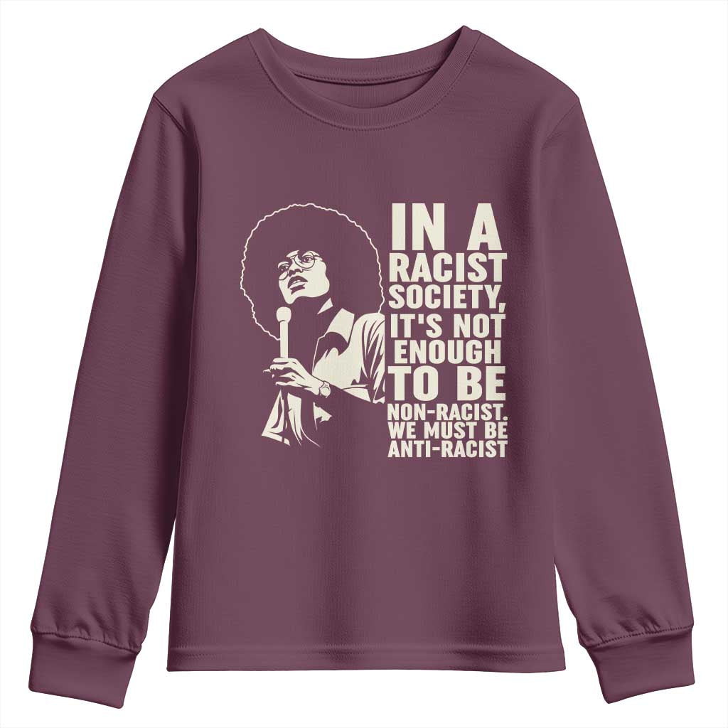 Angela Davis Inspirational Quote Youth Sweatshirt - Wonder Print Shop