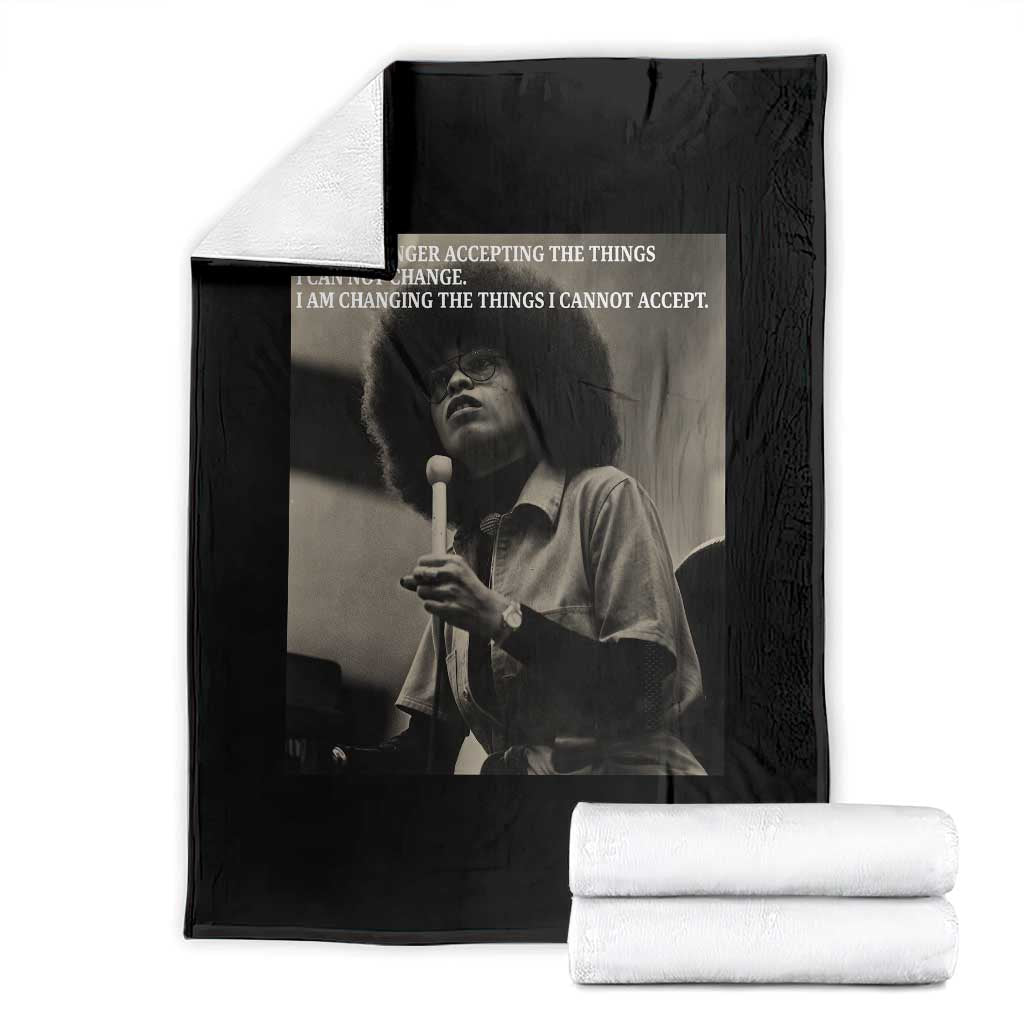 Angela Davis Inspirational Quote Throw Blanket Black History Month - Wonder Print Shop