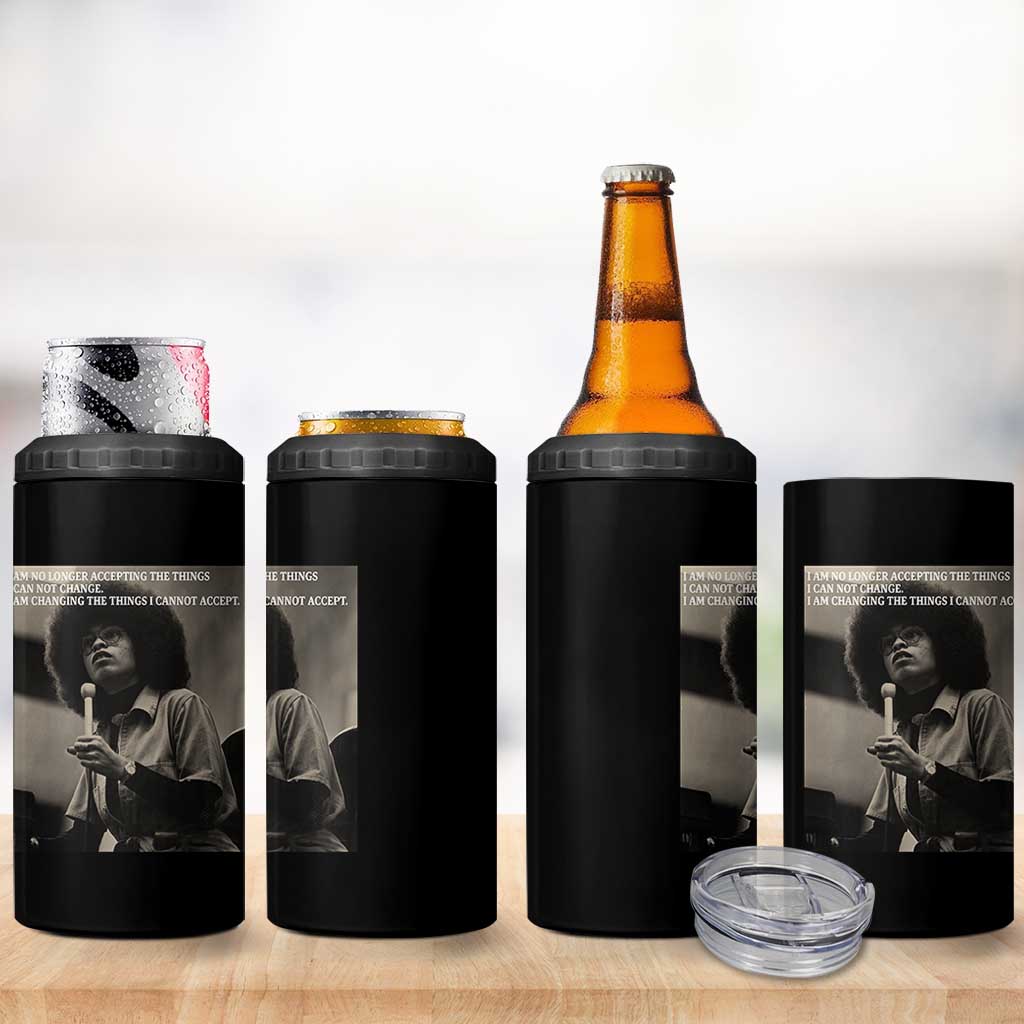 Angela Davis Inspirational Quote 4 in 1 Can Cooler Tumbler Black History Month - Wonder Print Shop