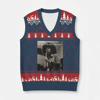 Angela Davis Inspirational Quote V-Neck Knit Sweater Vest Black History Month - Wonder Print Shop