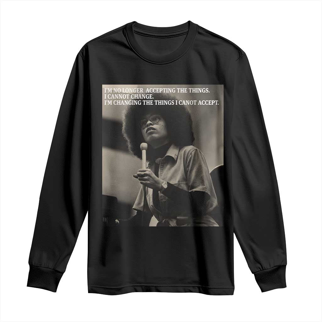 Angela Davis Inspirational Quote Long Sleeve Shirt Black History Month - Wonder Print Shop