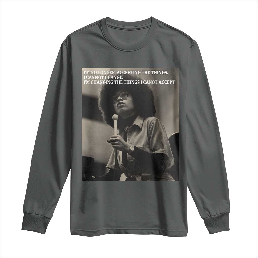 Angela Davis Inspirational Quote Long Sleeve Shirt Black History Month - Wonder Print Shop