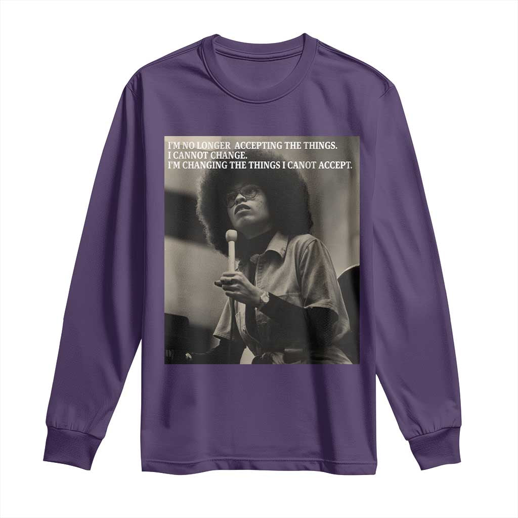 Angela Davis Inspirational Quote Long Sleeve Shirt Black History Month - Wonder Print Shop