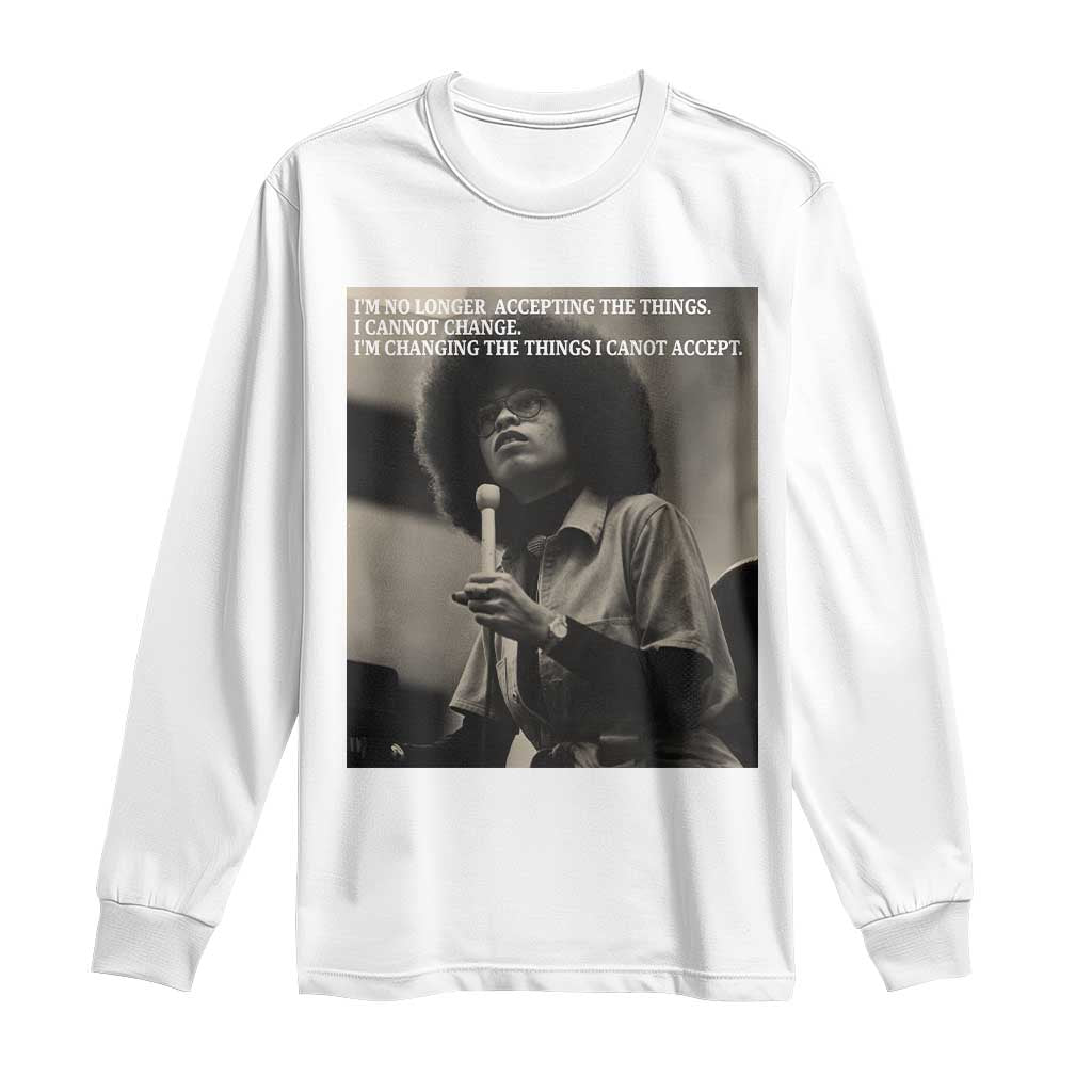 Angela Davis Inspirational Quote Long Sleeve Shirt Black History Month - Wonder Print Shop