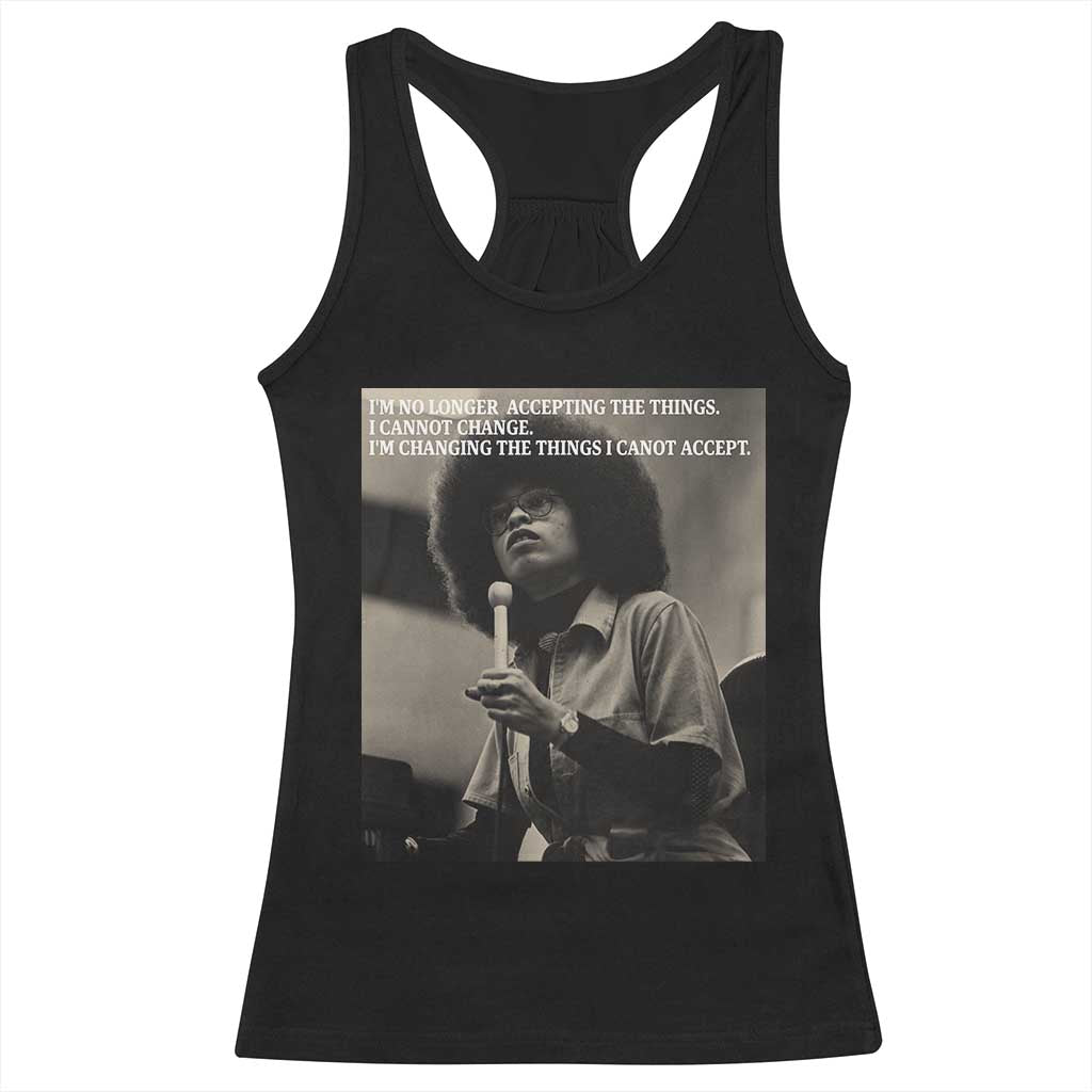 Angela Davis Inspirational Quote Racerback Tank Top Black History Month - Wonder Print Shop