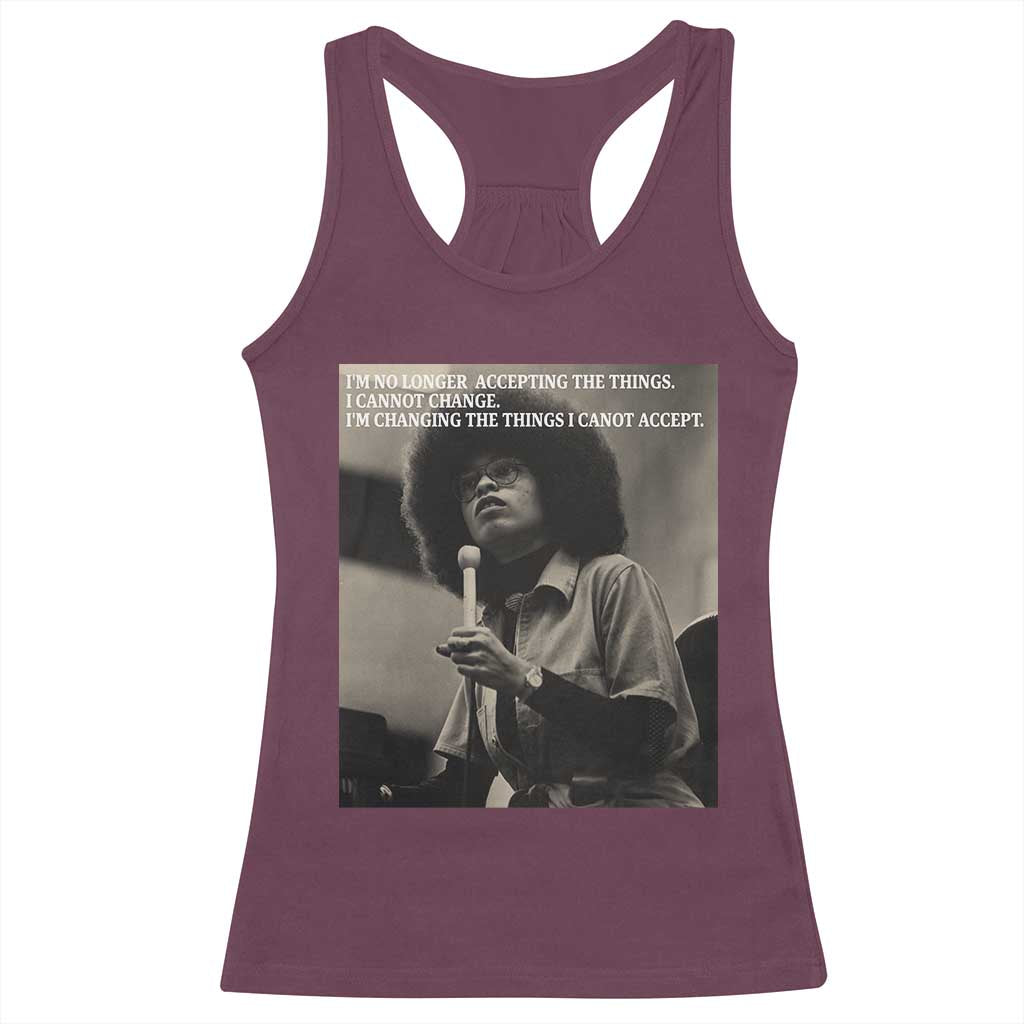 Angela Davis Inspirational Quote Racerback Tank Top Black History Month - Wonder Print Shop