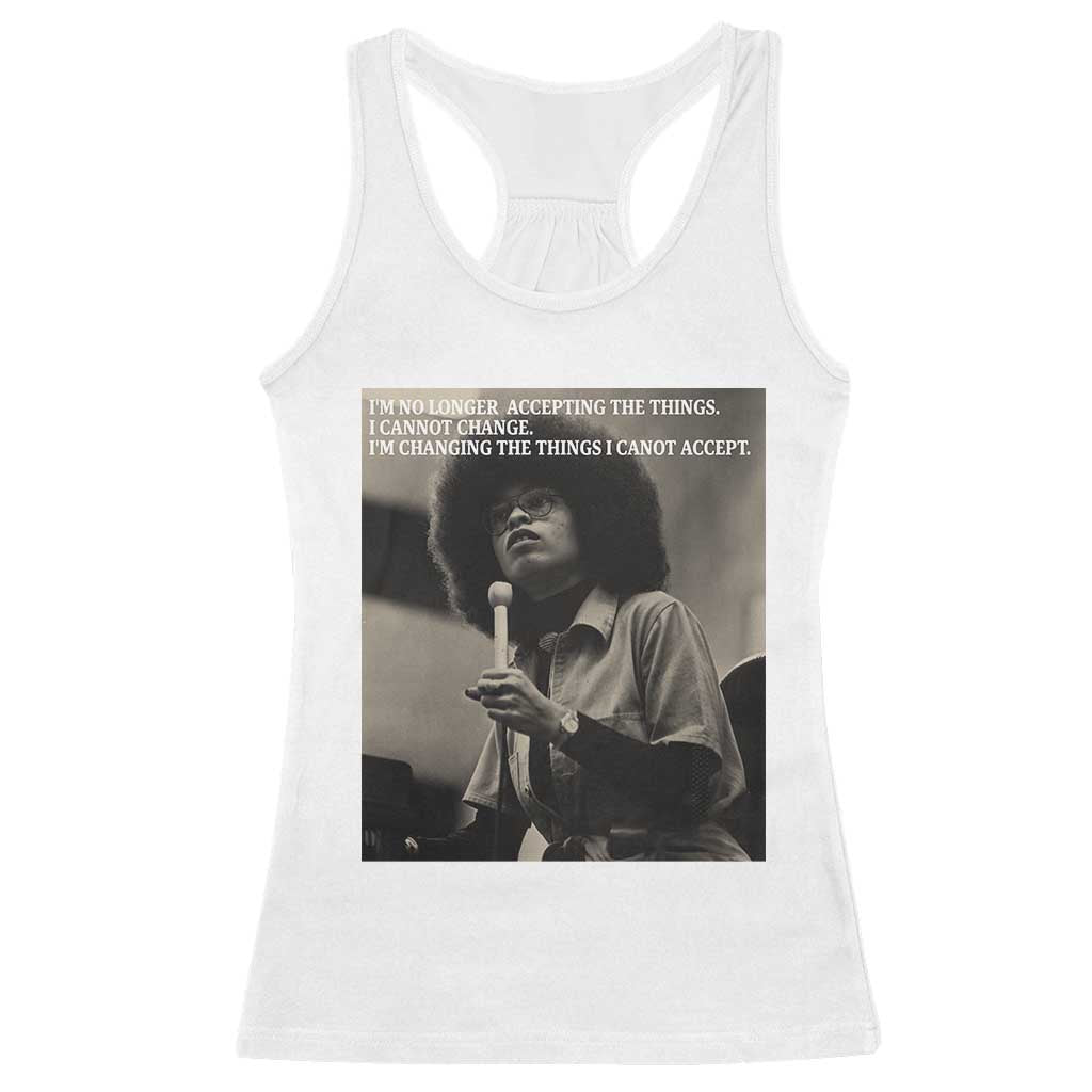 Angela Davis Inspirational Quote Racerback Tank Top Black History Month - Wonder Print Shop