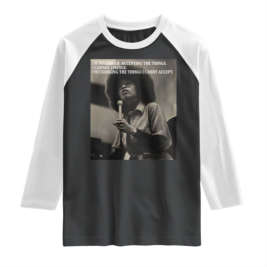 Angela Davis Inspirational Quote Raglan Shirt Black History Month - Wonder Print Shop