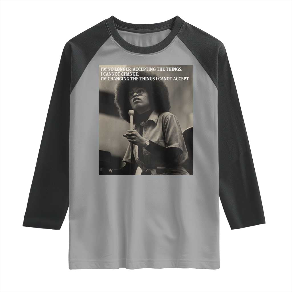 Angela Davis Inspirational Quote Raglan Shirt Black History Month - Wonder Print Shop