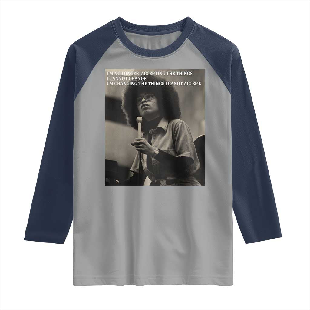 Angela Davis Inspirational Quote Raglan Shirt Black History Month - Wonder Print Shop