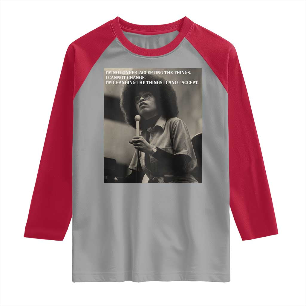 Angela Davis Inspirational Quote Raglan Shirt Black History Month - Wonder Print Shop