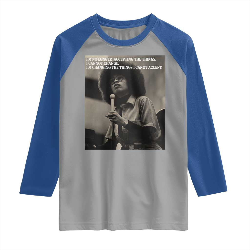 Angela Davis Inspirational Quote Raglan Shirt Black History Month - Wonder Print Shop