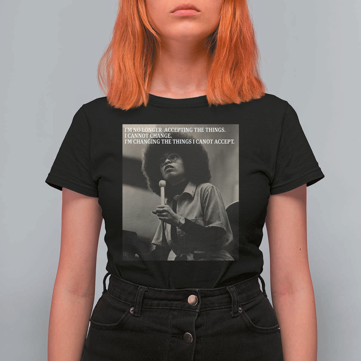 Angela Davis Inspirational Quote T Shirt For Women Black History Month - Wonder Print Shop