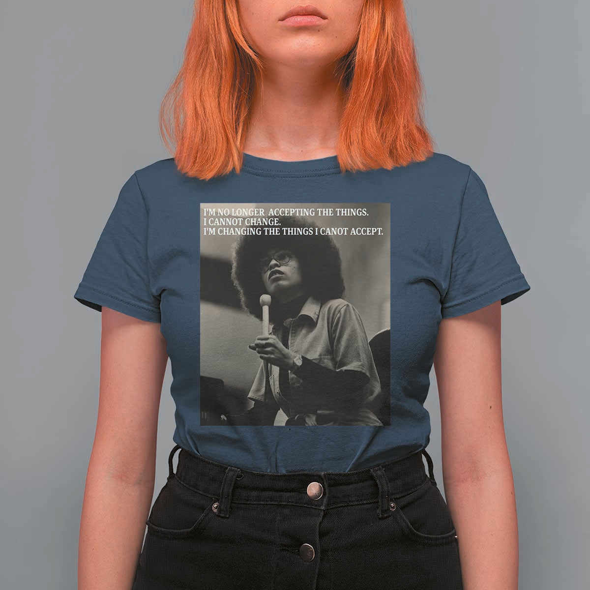 Angela Davis Inspirational Quote T Shirt For Women Black History Month - Wonder Print Shop