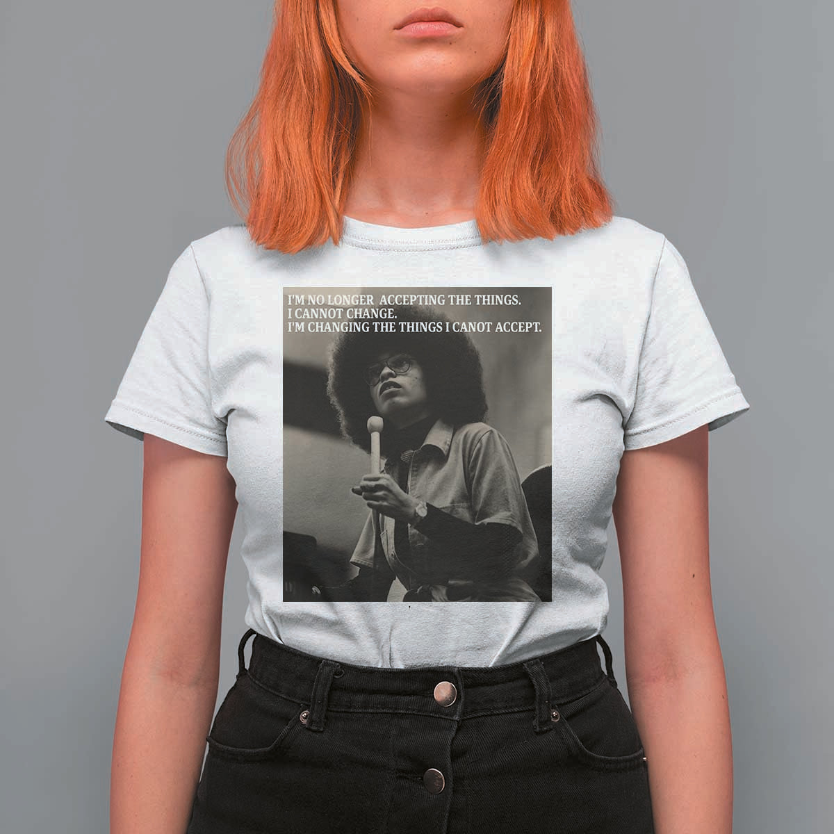 Angela Davis Inspirational Quote T Shirt For Women Black History Month - Wonder Print Shop