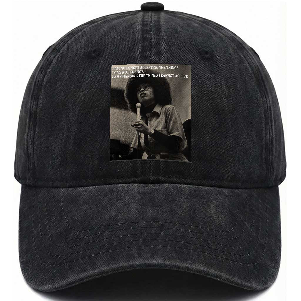 Angela Davis Inspirational Quote Washed Cotton Baseball Cap Black History Month