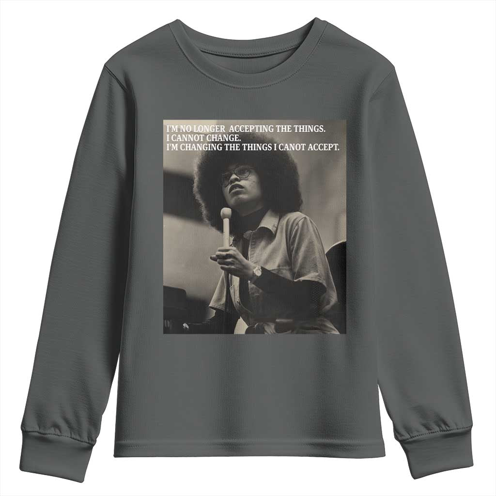Angela Davis Inspirational Quote Youth Sweatshirt Black History Month - Wonder Print Shop