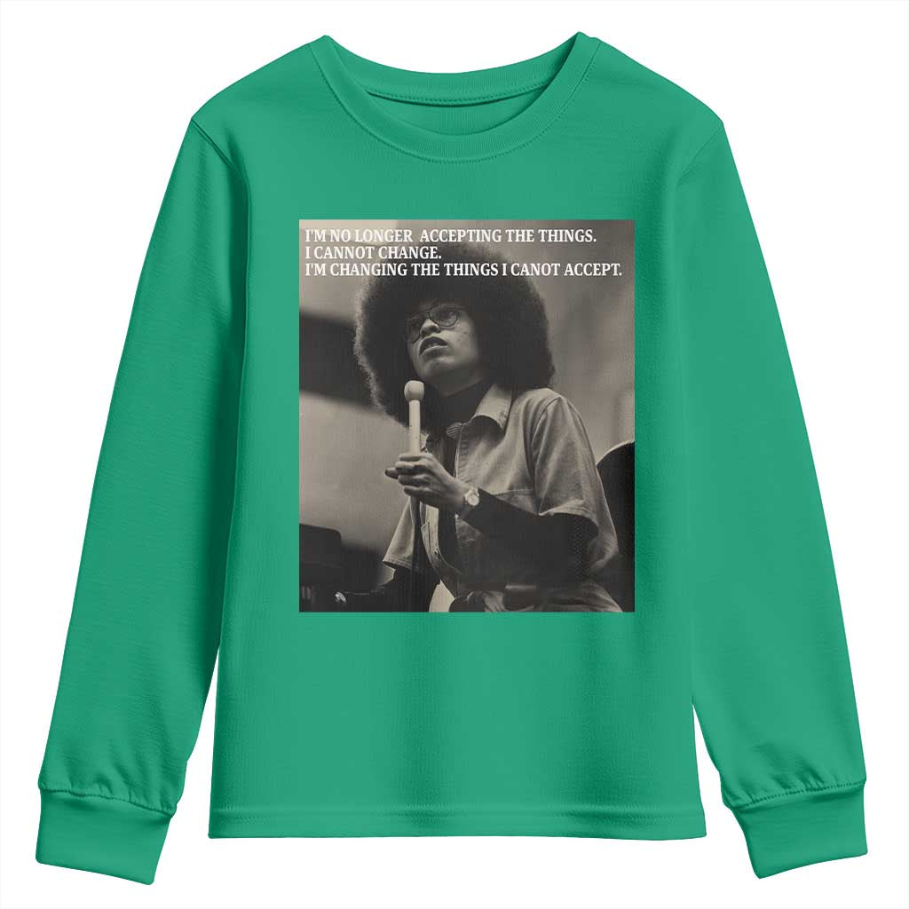 Angela Davis Inspirational Quote Youth Sweatshirt Black History Month - Wonder Print Shop